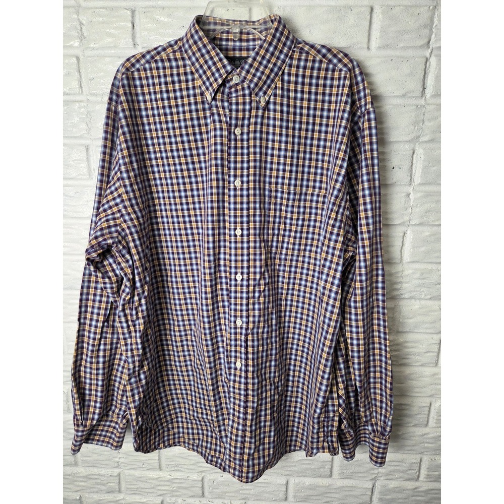 Men's XL/L Long Brooks Brothers XL Country Club Egyptian Cotton Button up USA - Picture 1 of 6